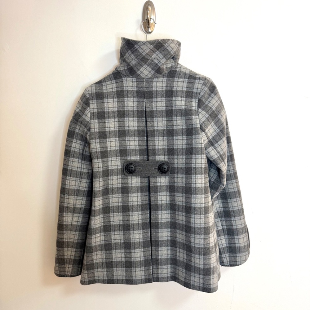 Soia & Kyo Grey Plaid Wool Coat - Size small - Picture 6 of 12